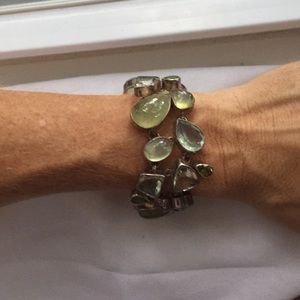 Elegant Sterling Silver and Green Gemstone Bracelet